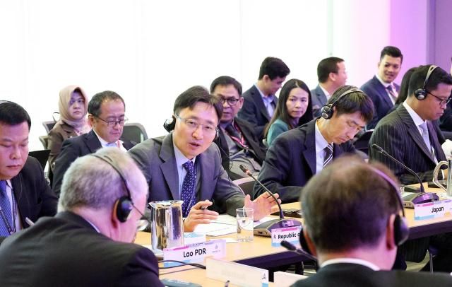 임광현 국세청장이 16일 호주 브리즈번에서 열린 제54차 아시아･태평양 국세청장회의SGATAR에 참석해 발언하고 있다사진국세청