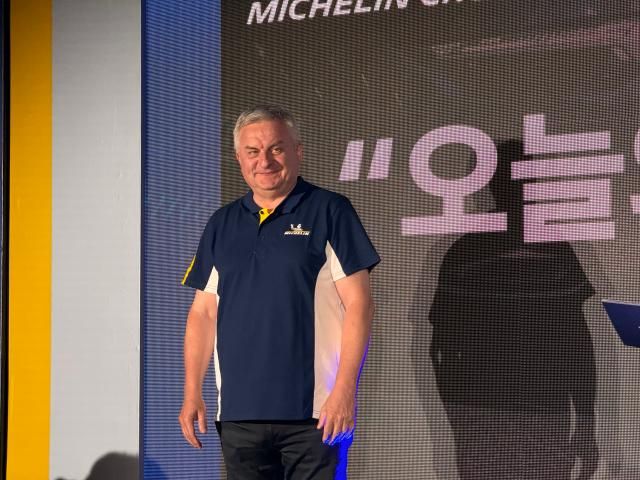 23일 경기도 용인 에버랜드 스피드웨이에서 열린 미쉐린 크로스 클라이밋 3 크로스 클라이밋 3 스포츠 론칭 행사에 참석한 제롬 뱅송 미쉐린코리아 대표 사진이성진 기자