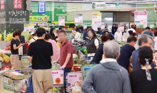 서울 시내 한 대형마트에서 장을 보는 시민들 모습 사진연합뉴스 