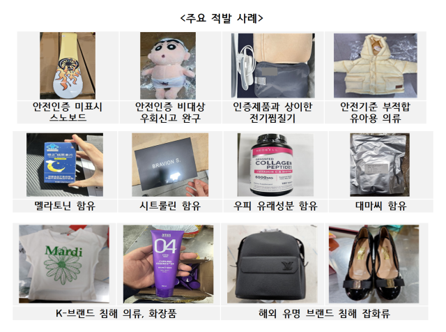 관세청의 불법·불량제품 적발 사례 사진관세청