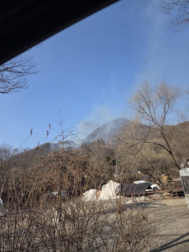 파주 영평산 산불 사진산림당국