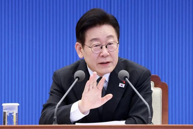 이재명 대통령이 29일 청와대에서 열린 수석보좌관회의에서 발언하고 있다사진연합뉴스