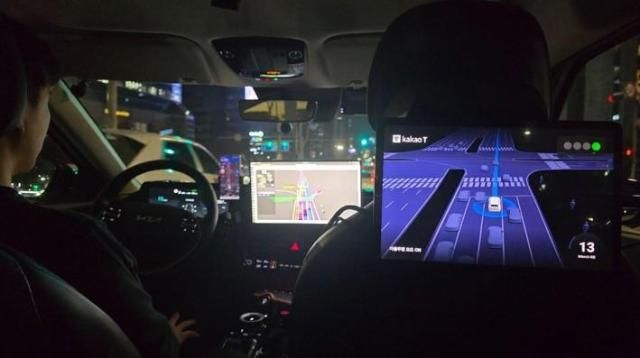 카카오모빌리티 자율주행 택시 내부사진카카오모빌리티