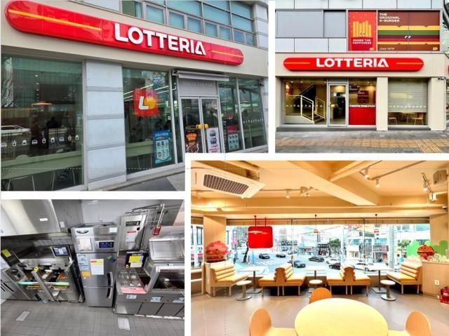 지난해 리뉴얼한 롯데리아 노량진점왼쪽에 배치하 푸드테크 자동화 조리 로봇 알파그릴과 보글봇을 배치하였으며 진해용원점오른쪽은 지역 특색에 맞춘 매장 인테리어를 적용한 사진 사진롯데GRS