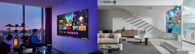 삼성전자왼쪽 LG전자 OLED TV 제품 모습 사진각 사