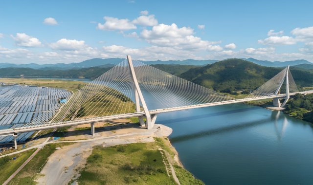 의령낙동대교 전경 사진 사진쌍용건설