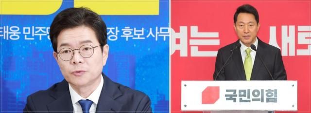 정원오 더불어민주당 서울시장 후보왼쪽와 오세훈 국민의힘 서울시장 후보사진연합뉴스