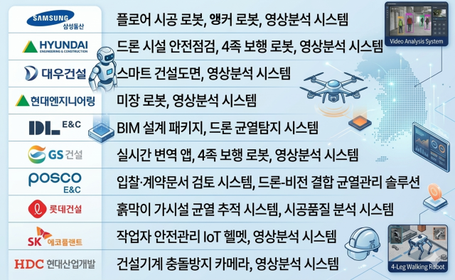 국내 건설 기업들의 AI 활용 사례 그래픽제미나이