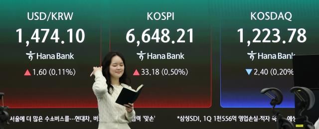 28일 서울 하나은행 본점 딜링룸 현황판에 코스피 코스닥지수와 원·달러 환율이 표시돼 있다 사진연합뉴스
