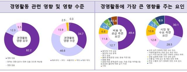  ‘미국-이란 긴장 등 중동정세 변화에 따른 여성기업 영향 조사’ 결과 그래프 사진여성기업종합지원센터