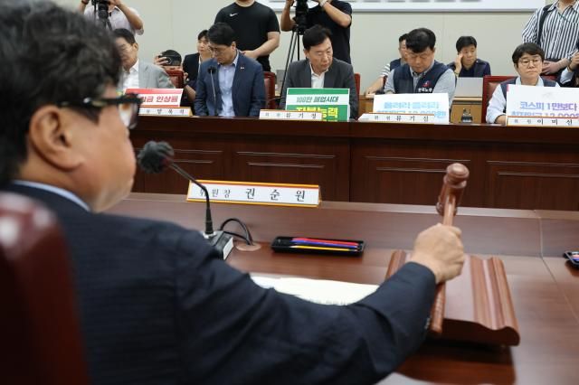 권순원 최저임금위원장이 30일 정부세종청사 최저임금위원회에서 열린 제10차 전원회의를 주재하고 있다 사진연합뉴스