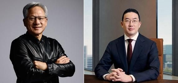 왼쪽부터 젠슨황 엔비디아 최고경영자 구광모 LG그룹 회장 사진각 사 제공 