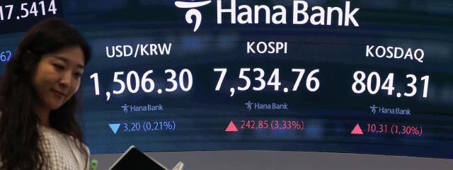 10일 오전 서울 중구 하나은행 본점 딜링룸 사진연합뉴스
