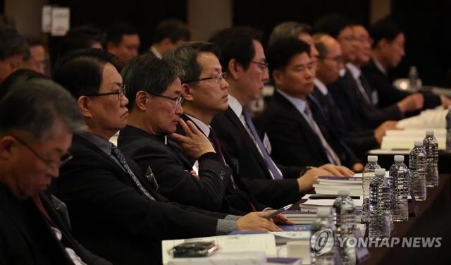 사립대학총장협의회 총회에 참석한 사립대학 총장들 사진연합뉴스