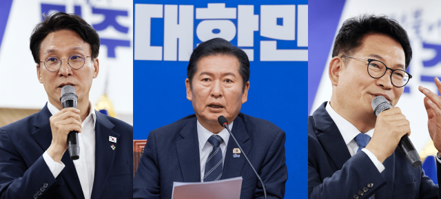 김민석 전 국무총리왼쪽 정청래 전 더불어민주당 대표가운데 송영길 더불어민주당 의원사진연합뉴스