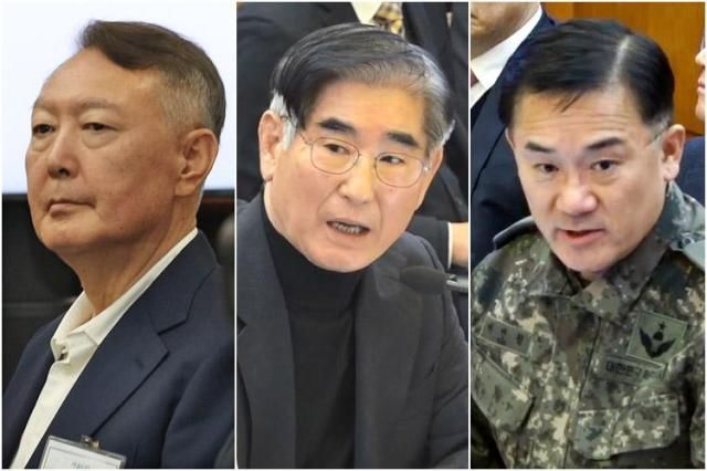 윤석열 전 대통령왼쪽부터 김용현 전 국방부 장관 여인형 전 국군방첩사령관 사진연합뉴스