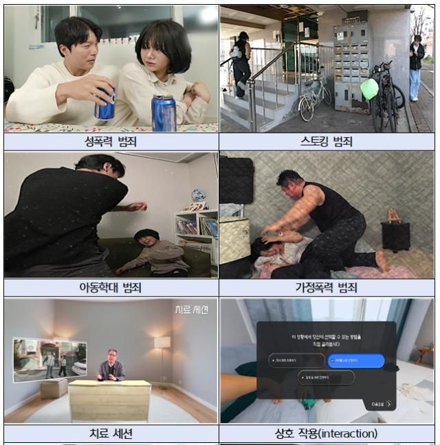 가상현실 치료 프로그램 구현 장면 사진법무부 
