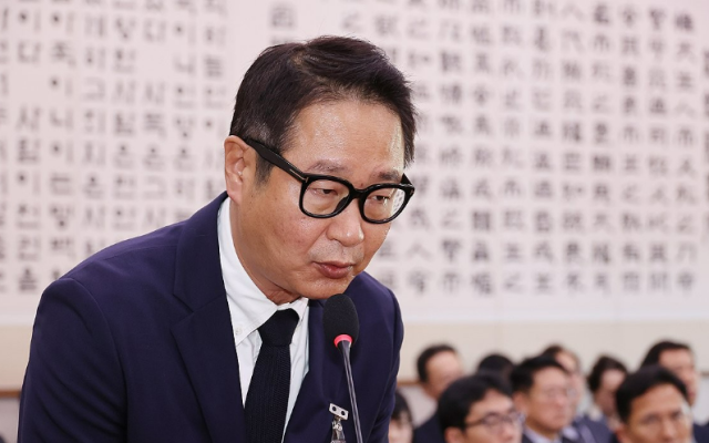 김태영 21그램 대표가 지난해 10월 16일 서울 여의도 국회에서 열린 감사원 등에 대한 법제사법위원회 국정감사에서 의원 질의에 답하는 모습 사진연합뉴스