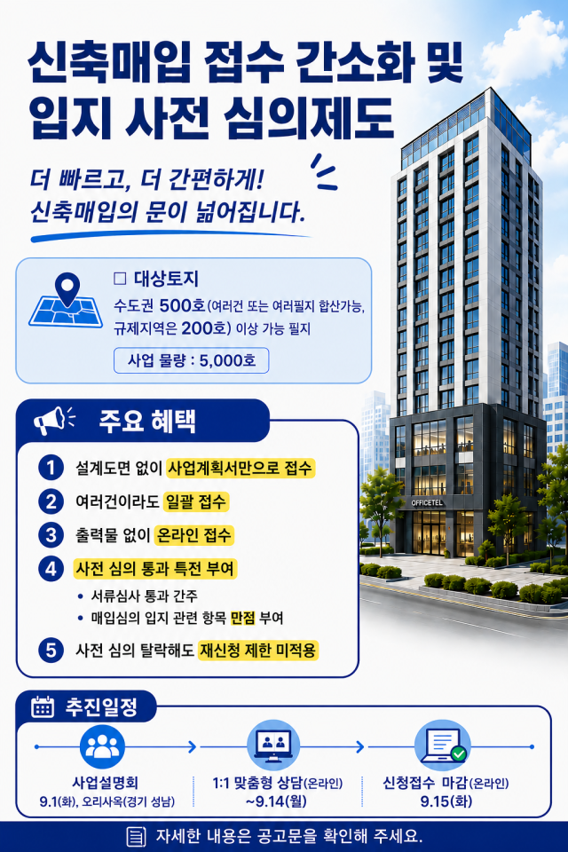 신축매입 입지 사전심의 사업 홍보포스터 사진LH