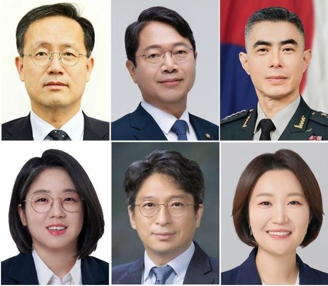 윗줄 왼쪽부터재정경재부 장관 후보로 지명된 이형일 1차관 법무부 장관 후보로 지명된 김승원 더불어민주당 의원 국방부 장관 후보로 지명된 강신철 전 연합사 부사령관 아랫줄 왼쪽부터 성평등가족부 장관 후보로 지명된 용혜인 기본소득당 의원 국토부 장관 후보로 지명된 홍지선 2차관 중소벤처기업부 장관 후보로 지명된 이소영 더불어민주당 의원 사진청와대