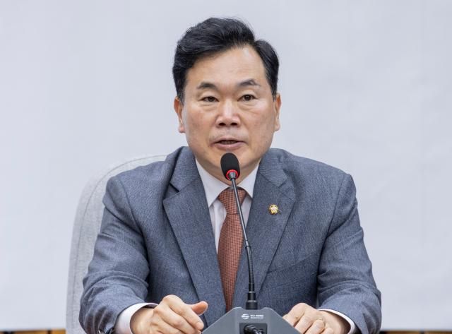김승수 국민의힘 원내운영수석부대표가 지난달 24일 국회에서 열린 원내대책회의에서 발언하고 있다 사진연합뉴스