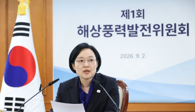 한성숙 국무총리가 2일 해상풍력발전위원회 1차 회의에서 발언하고 있다 사진연합뉴스