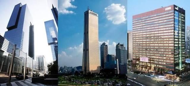 왼쪽부터삼성생명 한화생명 교보생명 사옥 전경 사진각 사