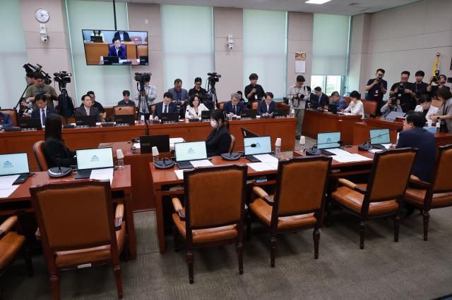 국정감사 증인 채택 입장 차이로 불참한 국민의힘 법사위원 사진연합뉴스