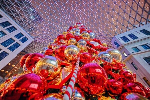 상하이 독일 크리스마스 마켓의 대형 트리