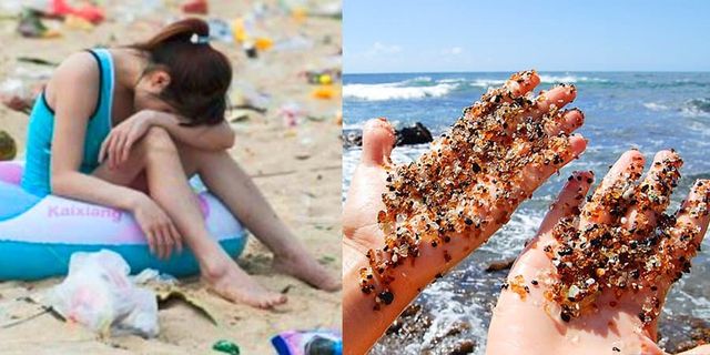 관광객으로 붐비는 유리 해변