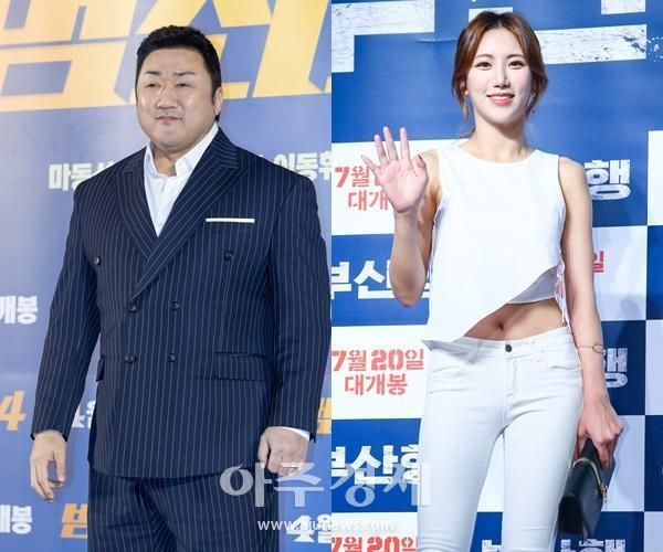 배우 마동석왼쪽 예정화 결혼 사진유대길 기자