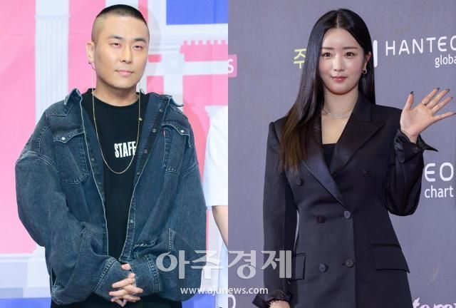 작곡가 라도왼쪽와 윤보미 결혼사진유대길 기자 dbeorlf123ajunewscom