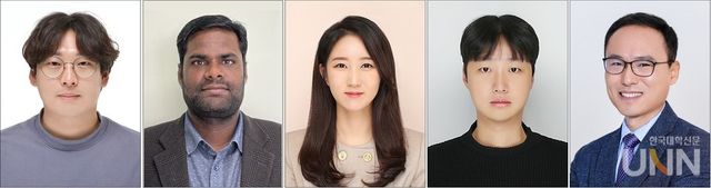 박주현 박사과정, 띠따기리 자야라만 박사, 민아름 박사, 문철주 박사, 최명룡 교수(왼쪽부터).