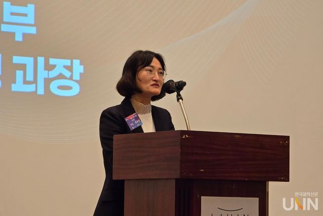 최보영 교육부 고등직업교육정책과장이 축사를 말하고 있다. (사진=임연서 기자)