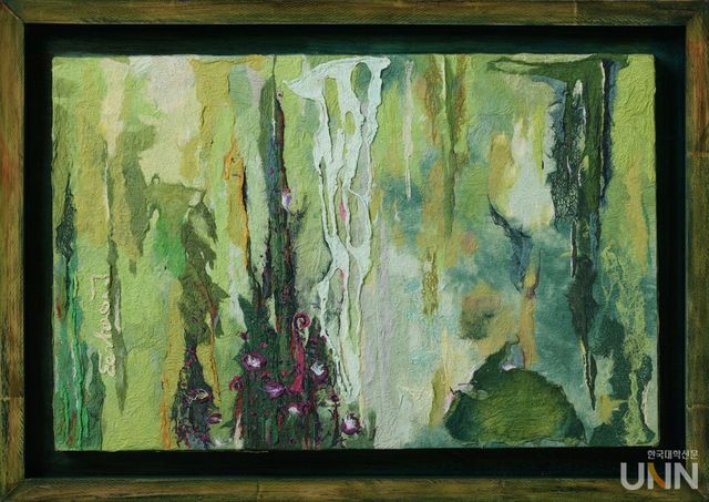 그곳에 가면. 49x35cm. 줌치.수제한지.2024.