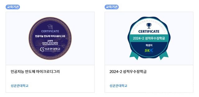 성균관대 디지털배지. (사진=레코스)