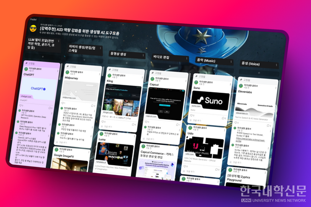 김준호 한국고등직업교육학회 AI 분과 위원장(동서울대 교수)이 구축한 AI 도구 추천 사이트. (사진=김준호 교수 제공)