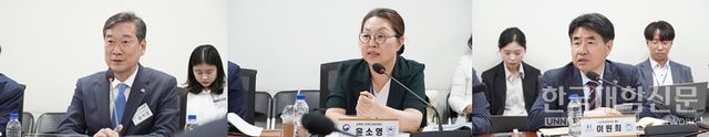 (사진 왼쪽부터)&nbsp;송하철 국립목포대 총장,&nbsp;윤소영 교육부 지역인재정책관,&nbsp;이원희 국립한경대 총장. (사진=한명섭 기자)