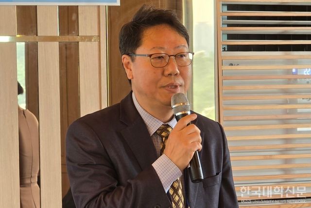 김승호 3주기 마이스터대 지원사업 발전협의회 회장(한국승강기대 부총장)이 개회사를 말하고 있다. (사진=임연서 기자)