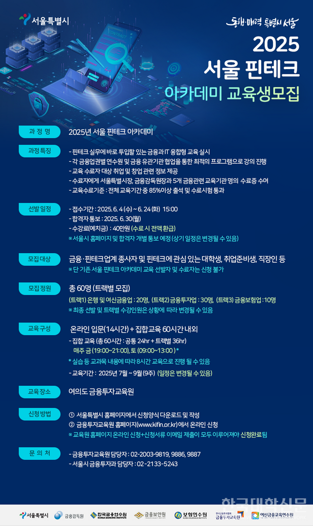 2025 서울 핀테크 아카데미 교육생 모집 포스터. (사진=서울시)