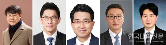 (왼쪽부터) 성재영 교수(중앙대 화학과, 시스템화학 글로벌 선도연구센터장), 박정원 교수(서울대 화학생물공학부), 현택환 교수(서울대 화학 생물공학부, IBS 나노입자 연구단장), 김지현 교수(중앙대 시스템화학 글로벌 연구센터), 김병효 교수 (숭실대 신소재공학과)