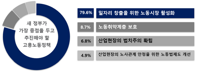 ｢새 정부에 바라는 고용노동정책 전문가 설문조사｣ 결과 갈무리. (자료=경총)