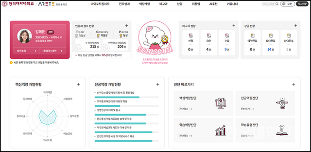 ARETE 포트폴리오 홈페이지.