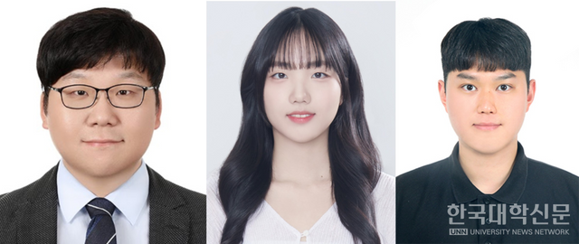 (왼쪽부터) 한양대 유기나노공학과 위정재 교수, 함민정 석박통합과정생, 조웅비 박사후 과정생