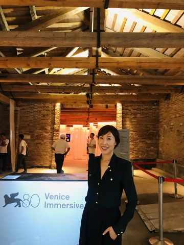 베니스 이머시브 상영관에서 김진아 감독