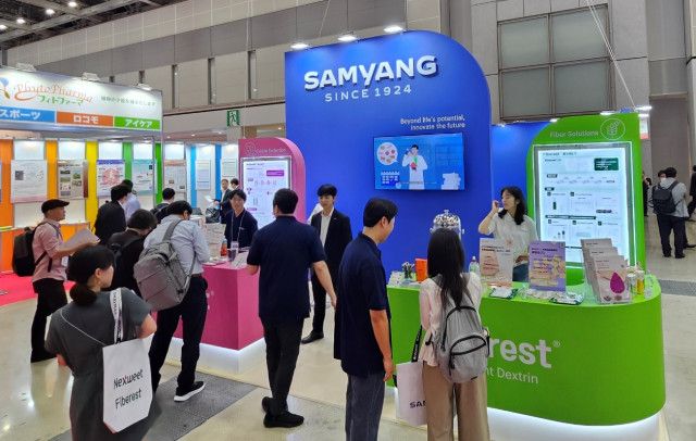 일본 도쿄에서 열린 ‘HI Japan 2025’에 참가한 삼양사의 부스