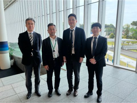 왼쪽부터 쇼난아이파크 총 디렉터 Keisuke Watanabe, 일본 카마쿠라 병원 연구부원장인 Takayuki Asahara 박사, 입셀 남유준 박사, 입셀 전무상 차장