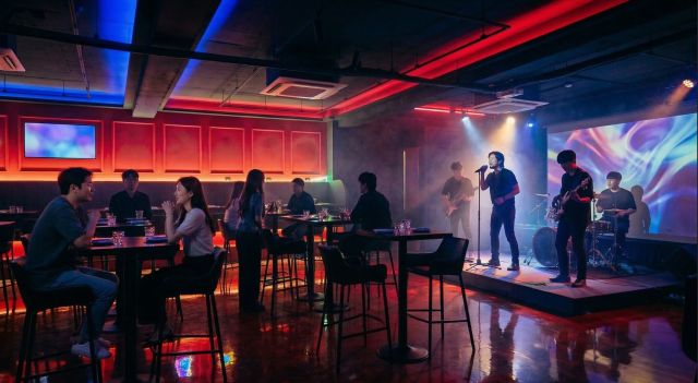 인디 밴드 라이브 공연이 진행되는 ‘잼라운지 홍대점’ 내부 전경(사진=잼라운지)