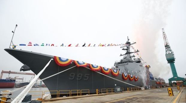 2022년 HD현대중공업이 건조한 해군의 첫 8200t급 차세대 이지스구축함 '정조대왕함' [연합뉴스]
