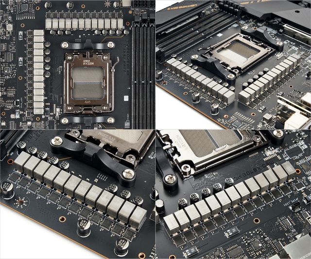 ▲ MSI MEG X70E ACE는 DrMOS와 티타늄초크로 우수한 전원부 구성을 갖췄다